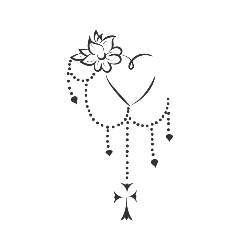 Christian Tattoo design with a Holy Cross vector