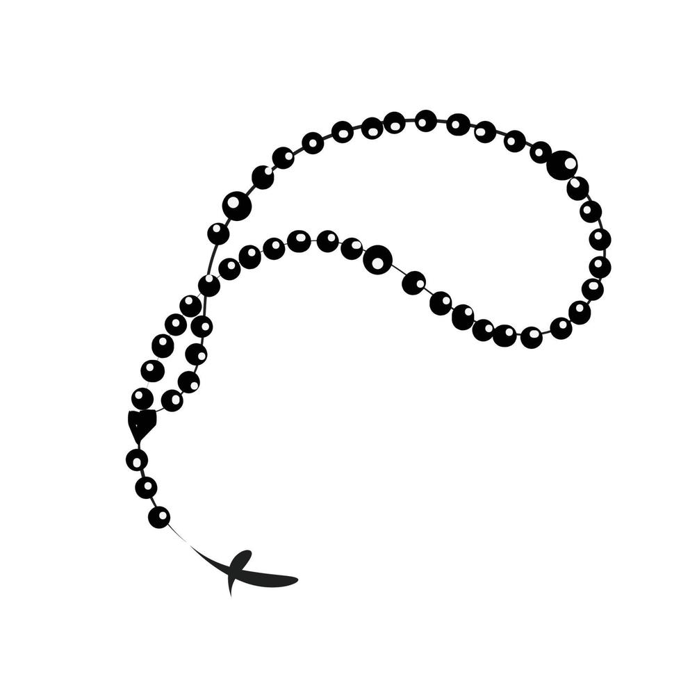 Christian Tattoo design with a rosary vector