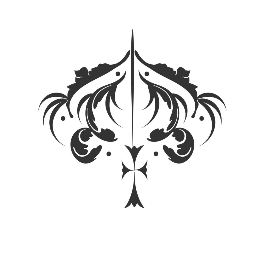 Christian Tattoo design with a Holy Cross vector