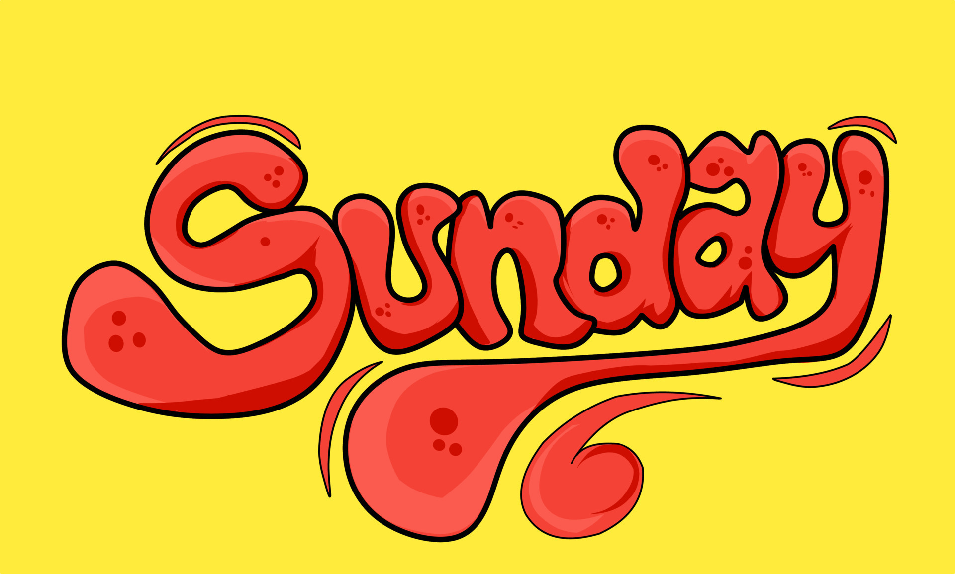 Graffiti image of Sunday's name in red and yellow background 9769396 Vector  Art at Vecteezy