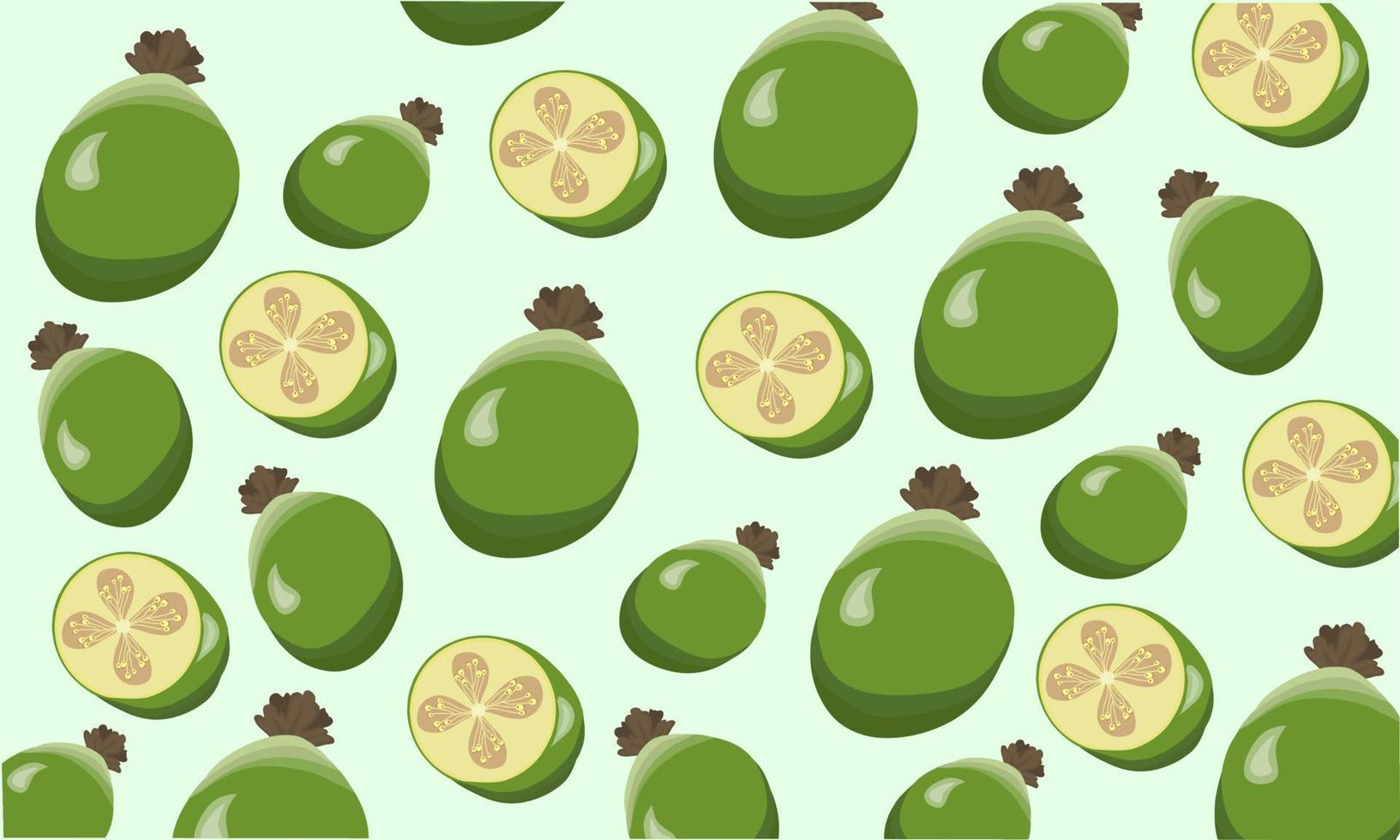 patrón de fruta de feijoa de diseño moderno vector