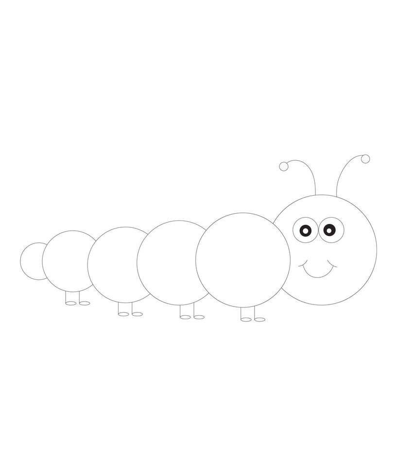 Cute baby bug kids coloring page vector