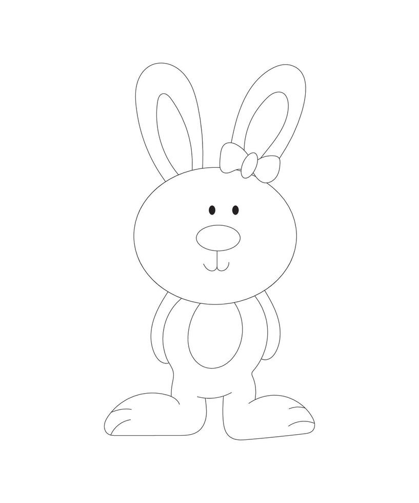 Cute Baby Bunny Kids Coloring Page