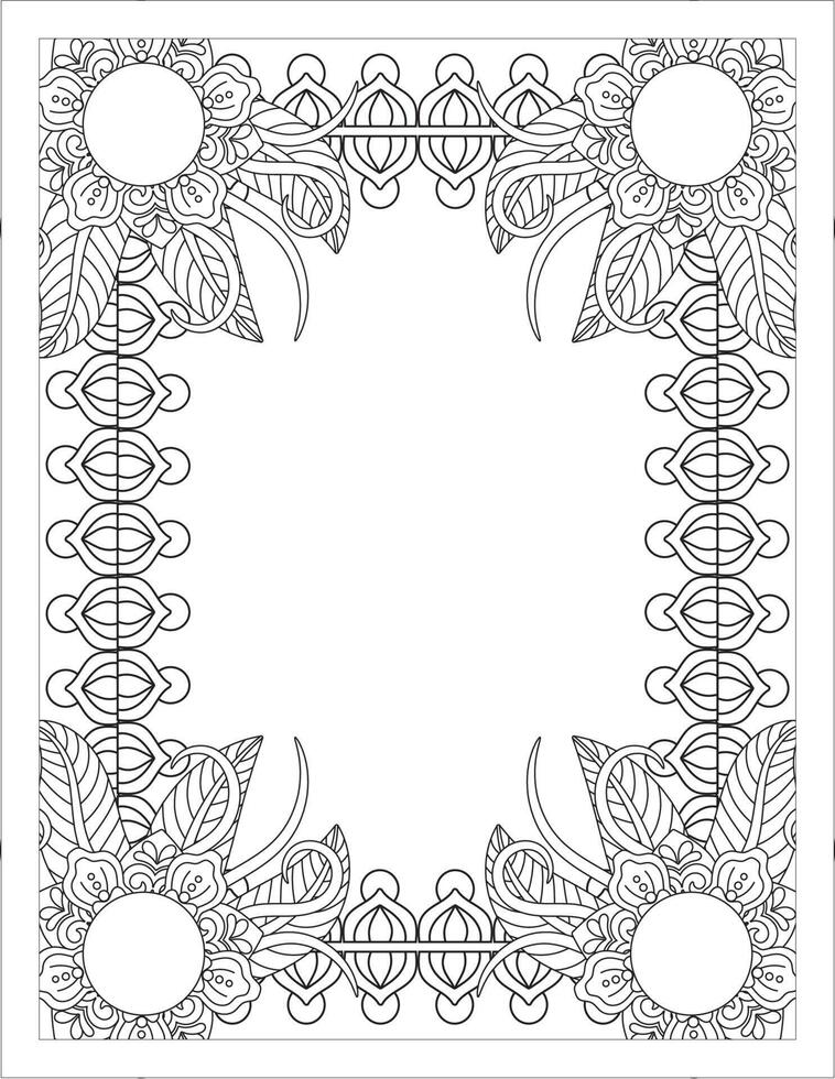 KDP Border Coloring Pages vector