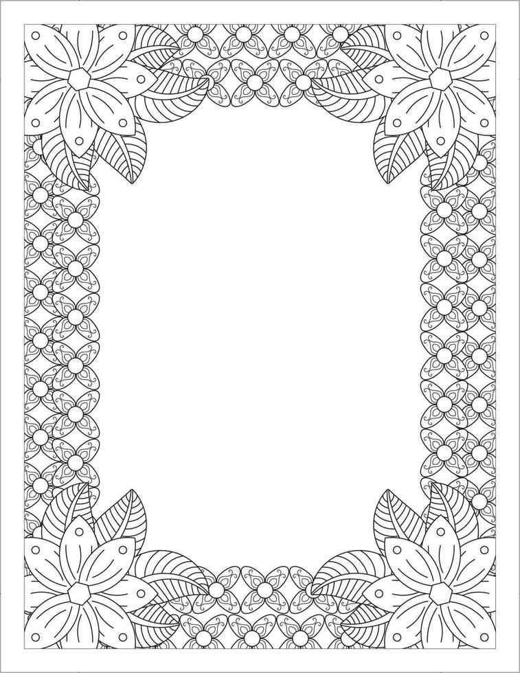 KDP Border Coloring Pages vector