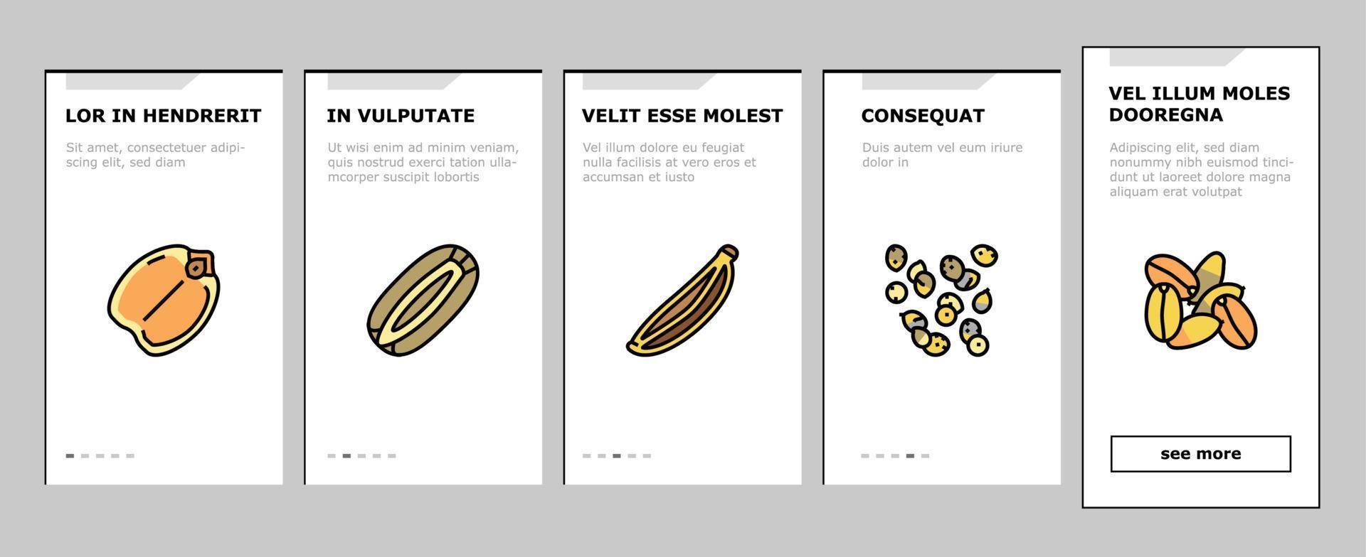 Seed Plant Agriculture Culture Onboarding Icons Set Vector
