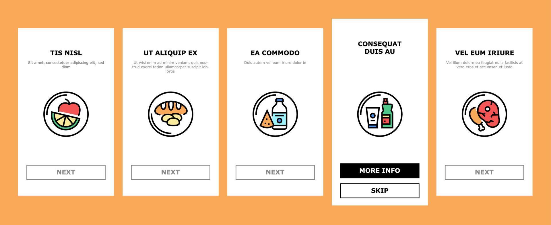 Supermarket Store Onboarding Icons Set Vector