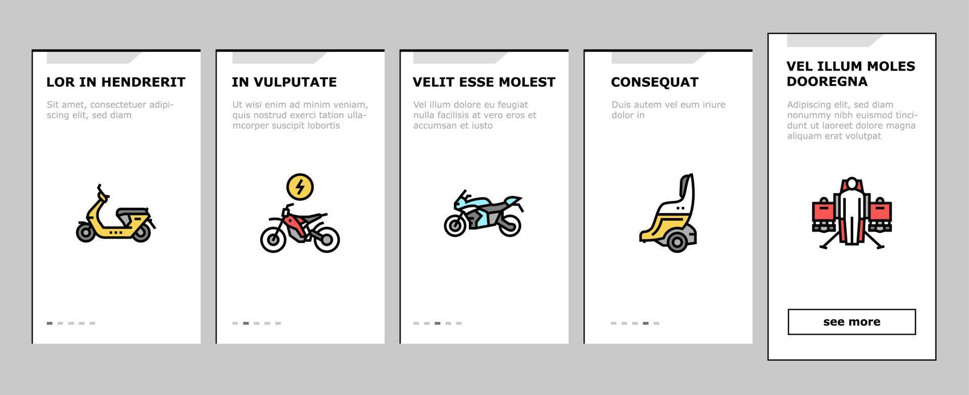 Personal Transport Onboarding Icons Set Vector