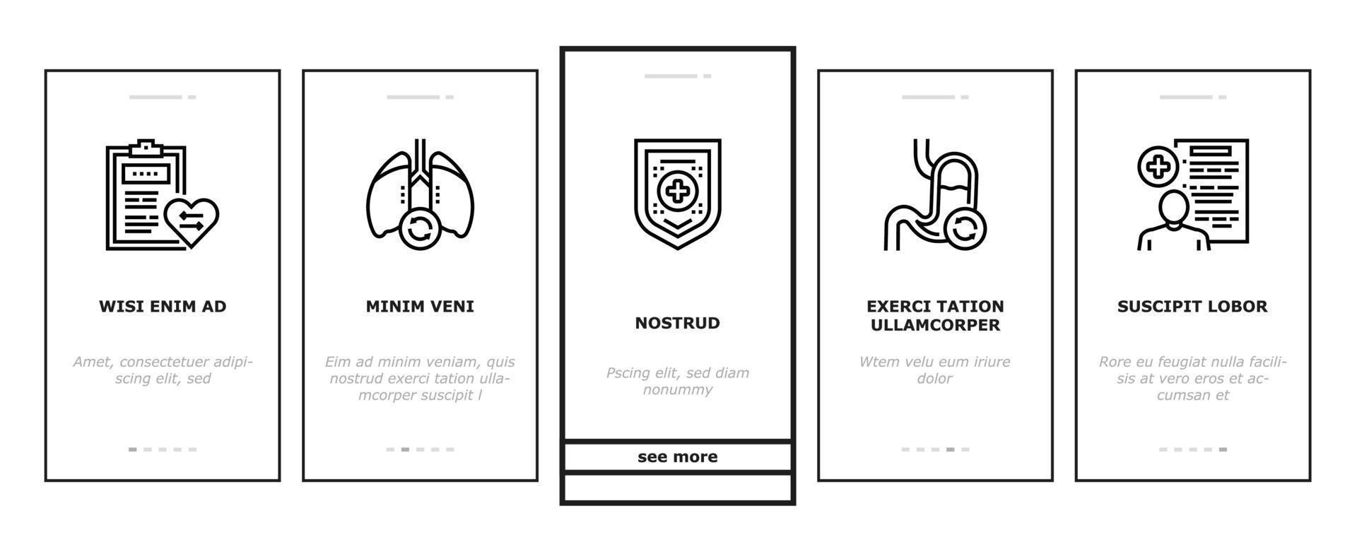 conjunto de iconos de incorporación médica de donación de órganos vector
