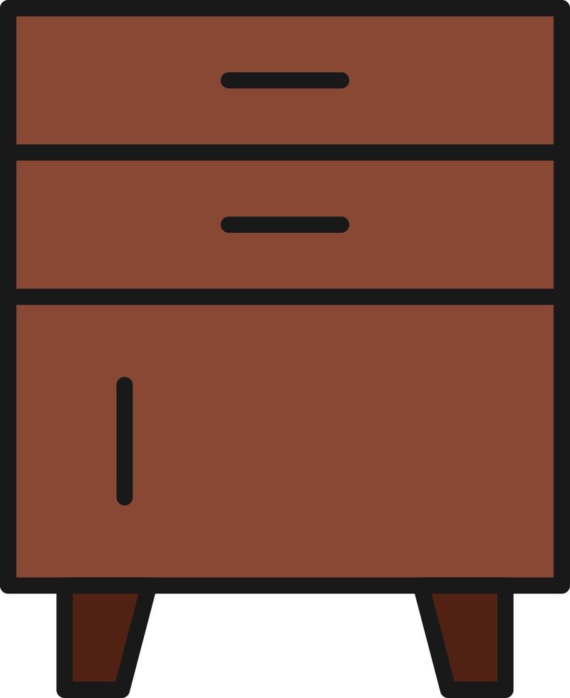 Chest Of Drawers Line Filled vector