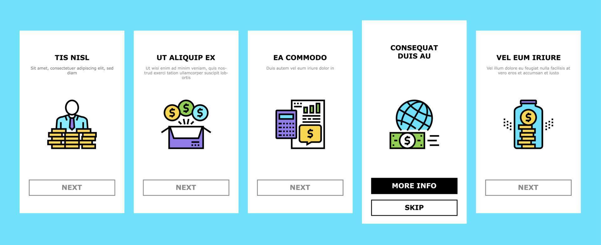 Investment Portfolio Onboarding Icons Set Vector