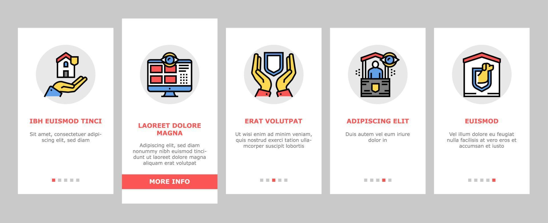 conjunto de iconos de incorporación de dispositivos de seguridad para el hogar vector