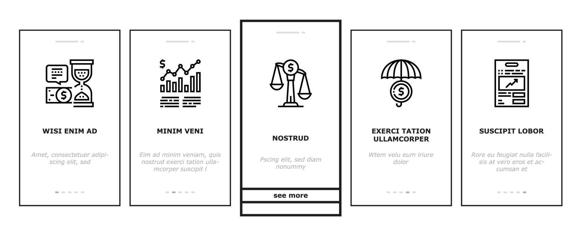 Investment Portfolio Onboarding Icons Set Vector