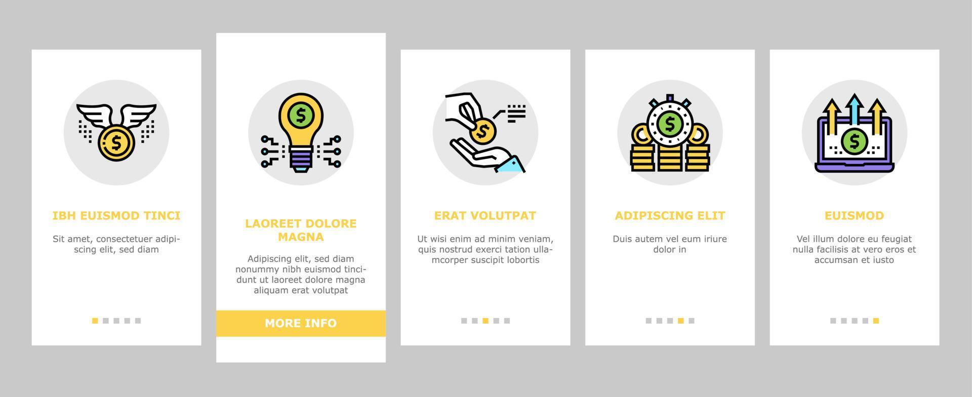 Investment Portfolio Onboarding Icons Set Vector