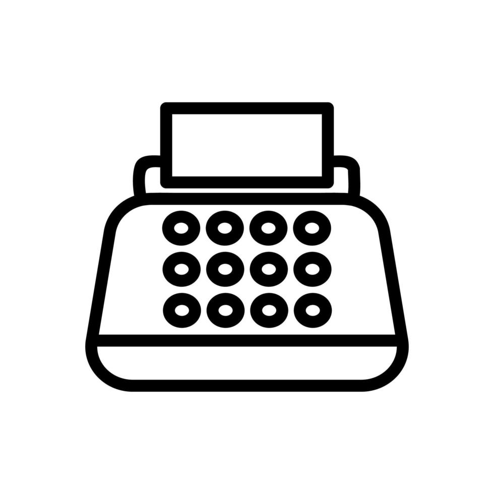 typewriter icon vector. Isolated contour symbol illustration vector