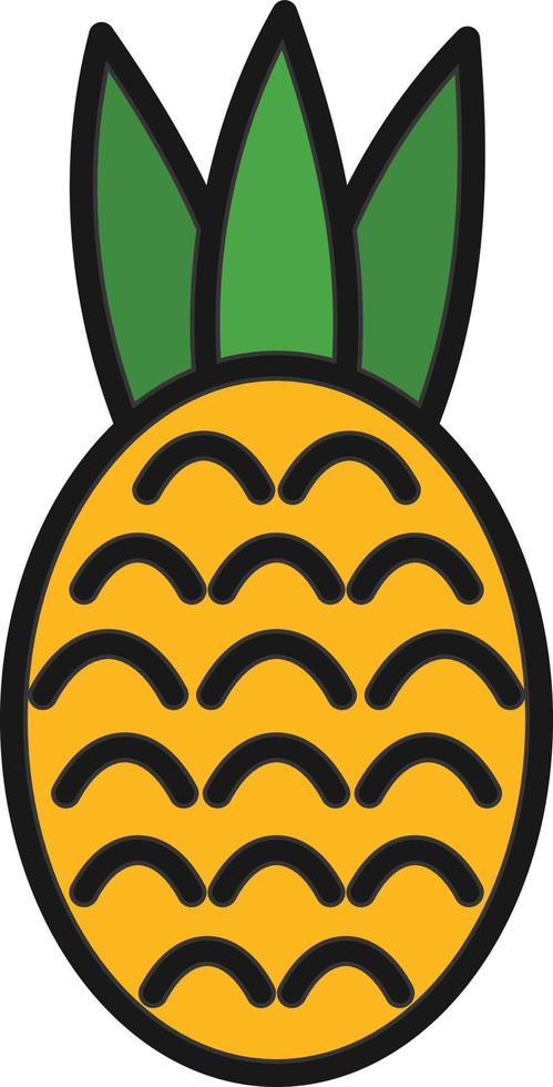 Pineapple Line Filled vector