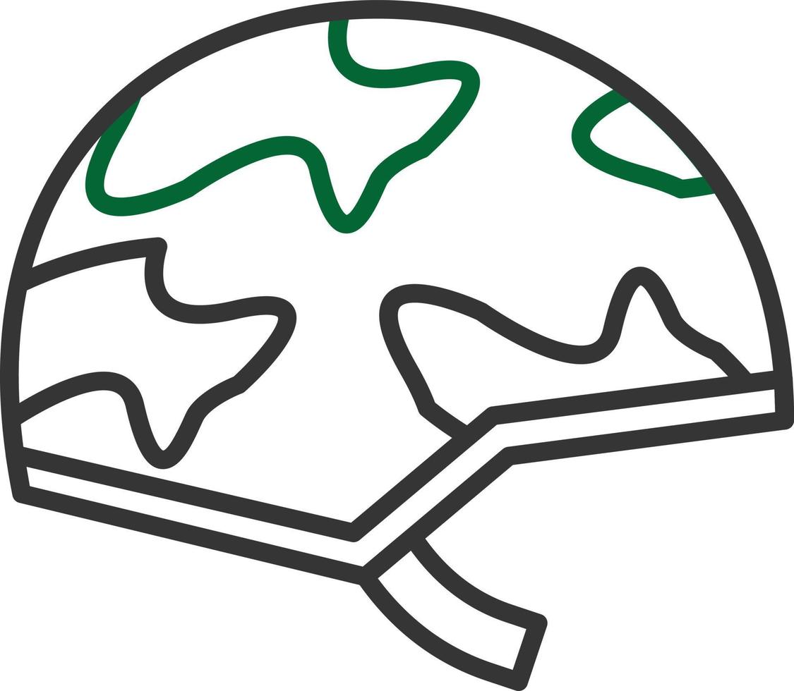 Helmet Line Two Color vector