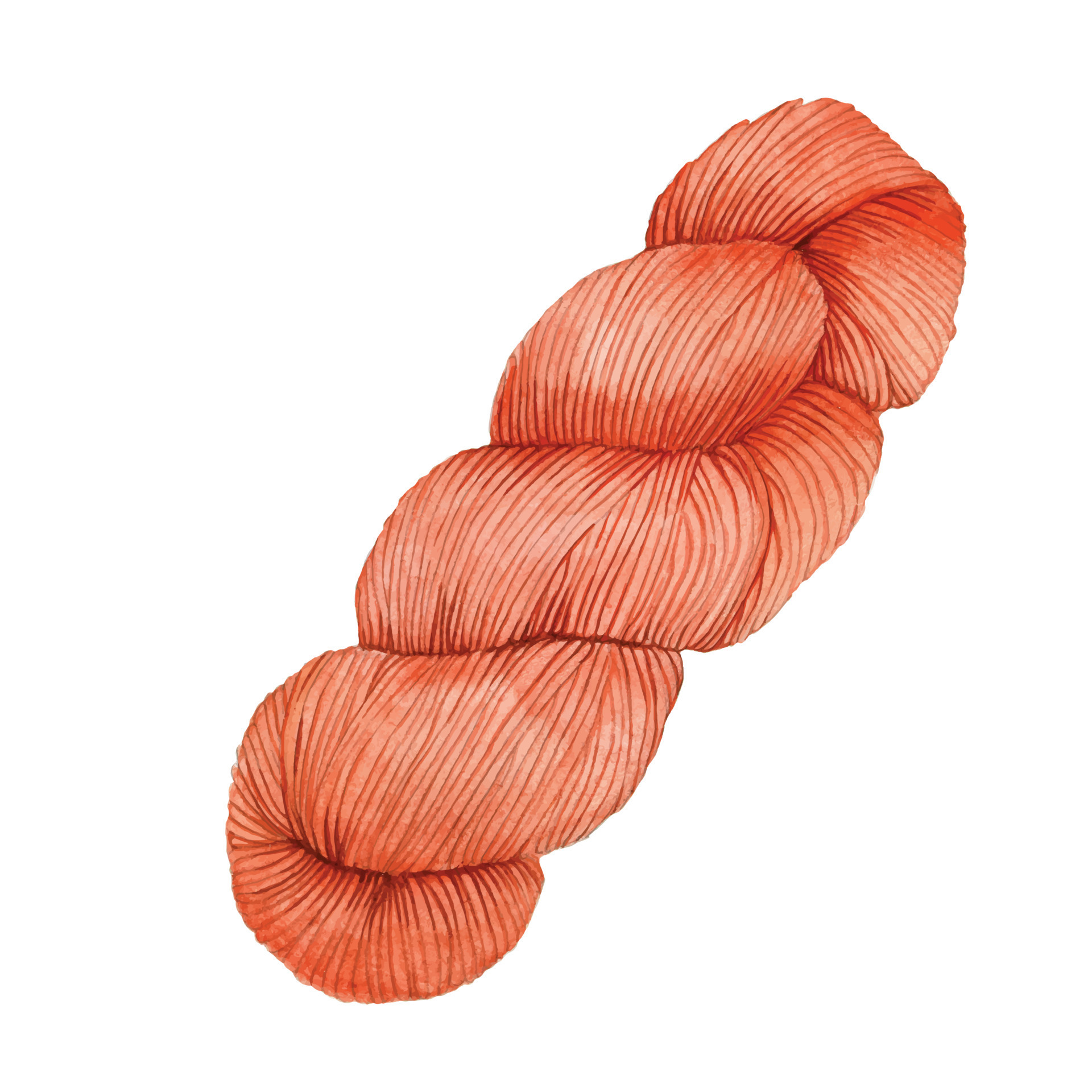 watercolor drawing clip art a skein of yarn for knitting. cute drawing in autumn colors on the
