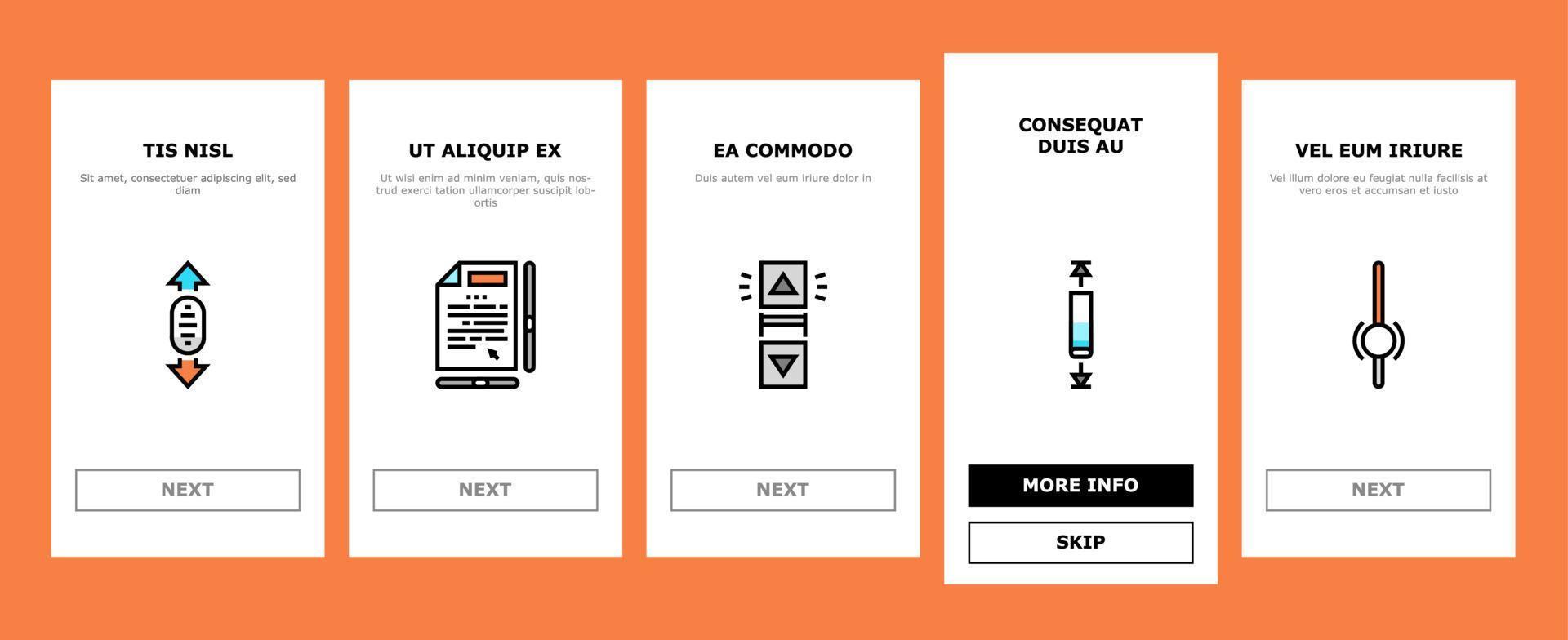 Scroll Computer Mouse Cursor Onboarding Icons Set Vector