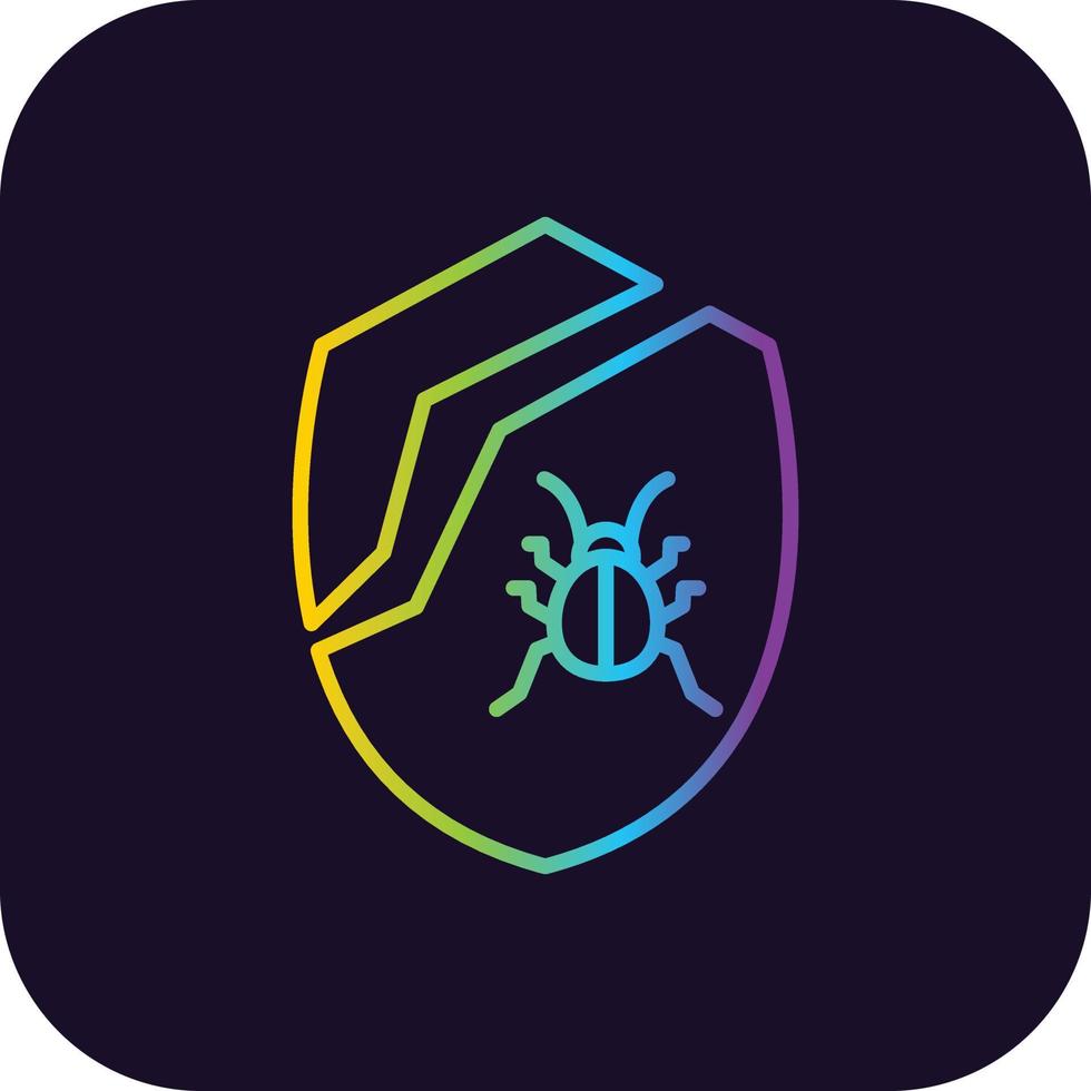 Broken Shield Gradient Icon vector