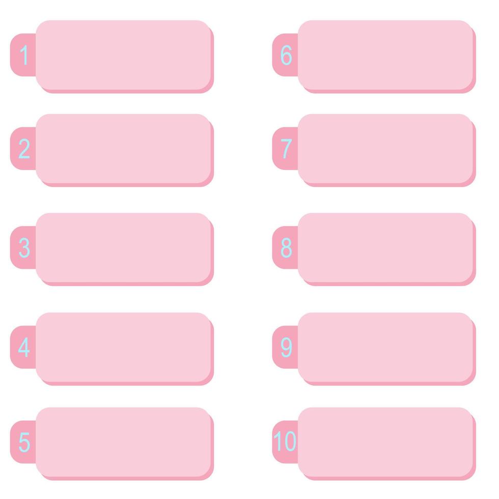 Illustrator vector of pink tag with number template, infographic , banner template