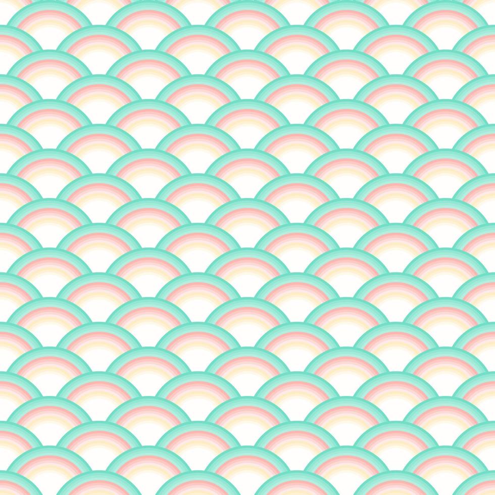 Illustrator vector of gradient pastel multicolor seamless fish scale,abstract wave background