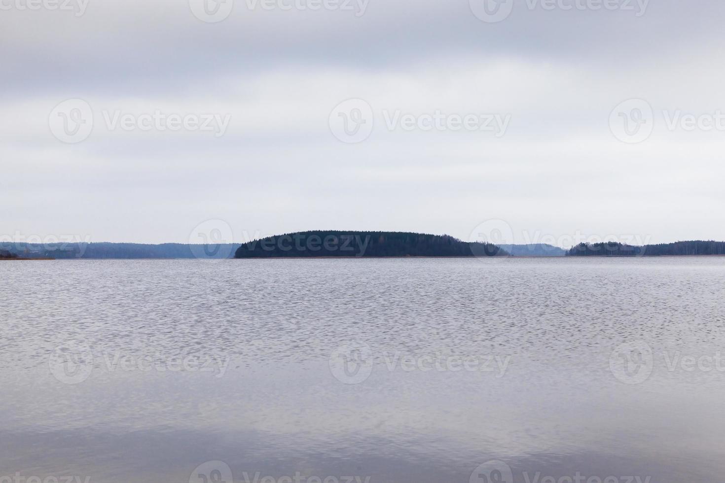 big lake, overcast photo