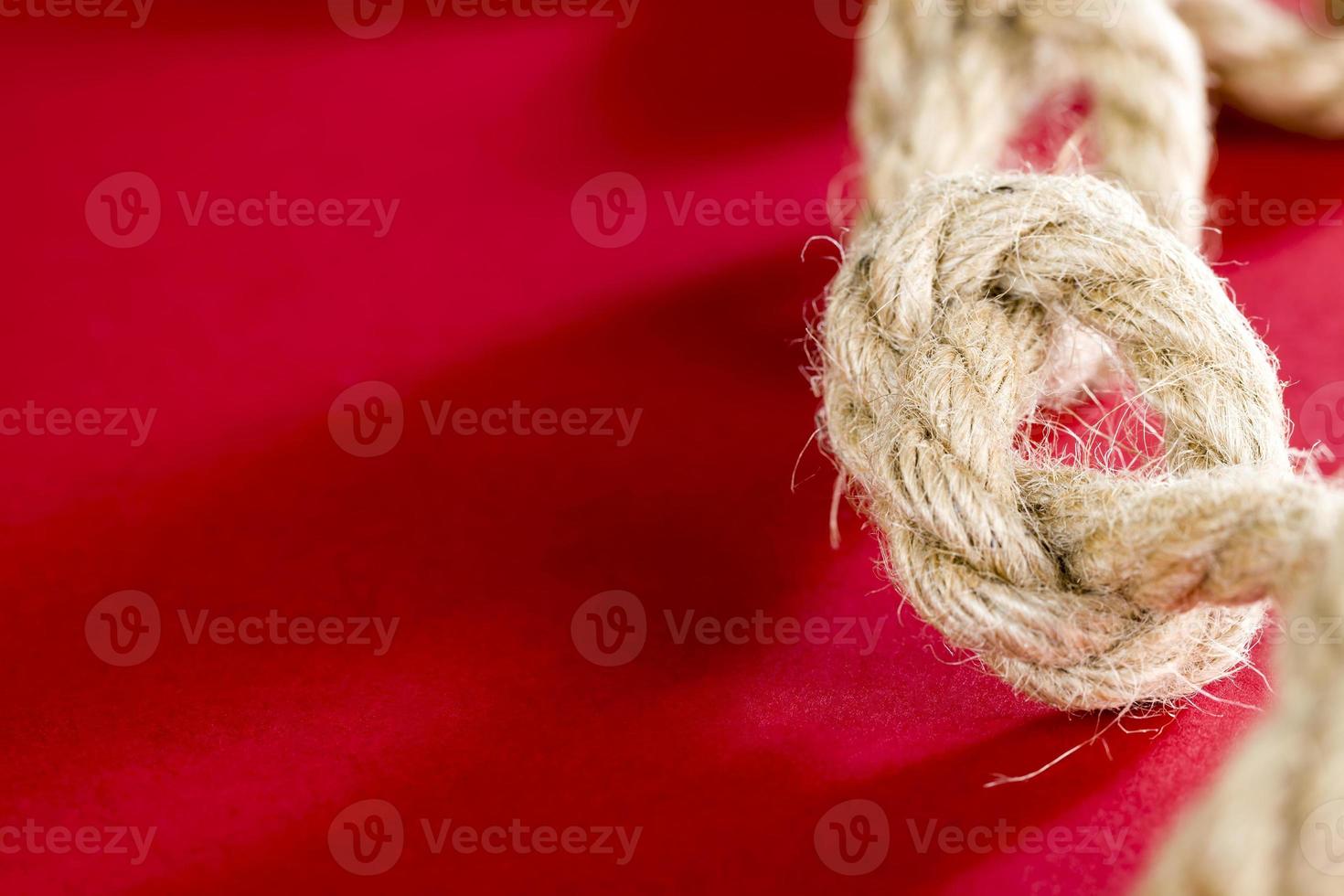 tangled and knotted thick rope photo