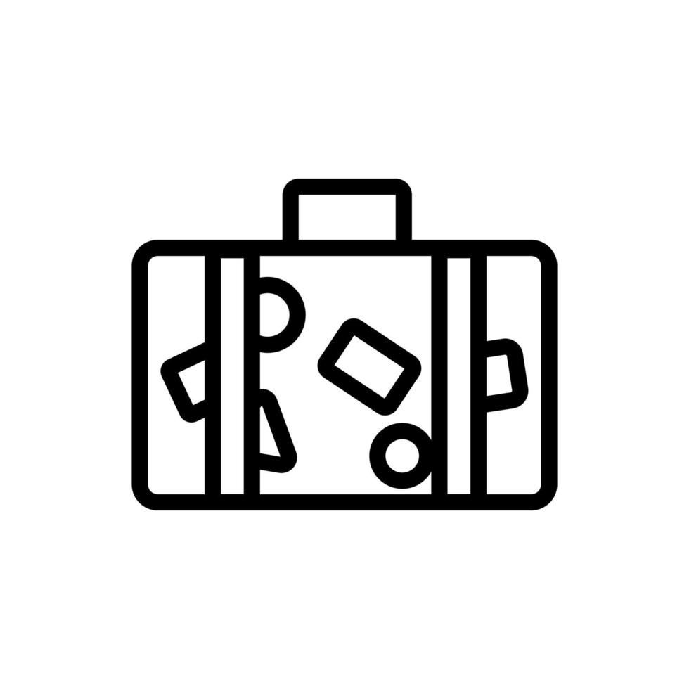 equipaje con vector de icono de cosas. ilustración de símbolo de contorno aislado