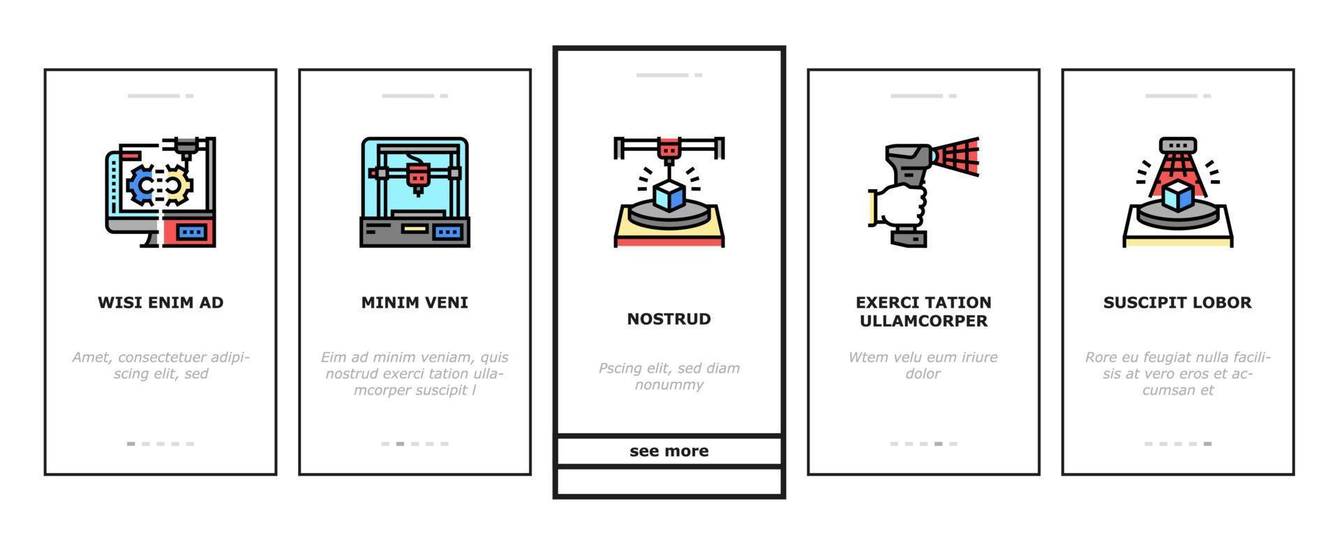 El software de modelado 3d y los iconos de incorporación de dispositivos establecen el vector