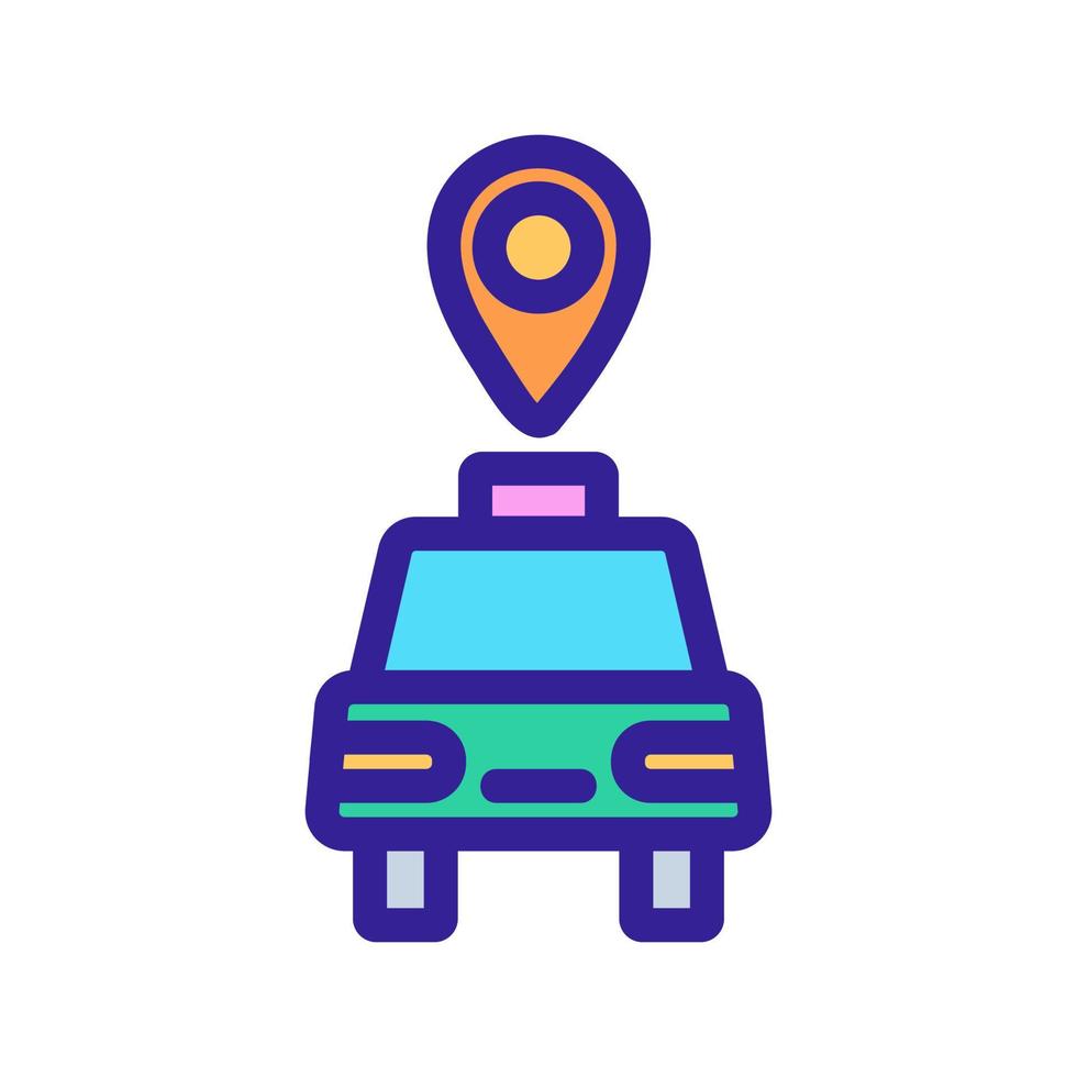 Taxi car icon vector. Isolated contour symbol illustration vector