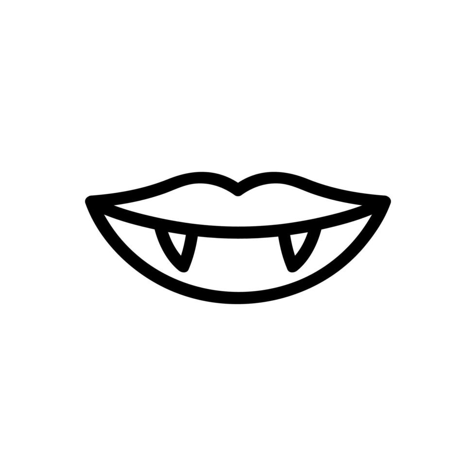 Vampire icon fangs vector. Isolated contour symbol illustration vector