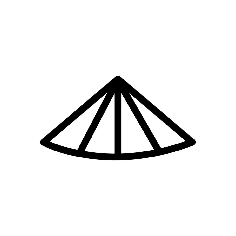 straw icon vector hat. Isolated contour symbol illustration