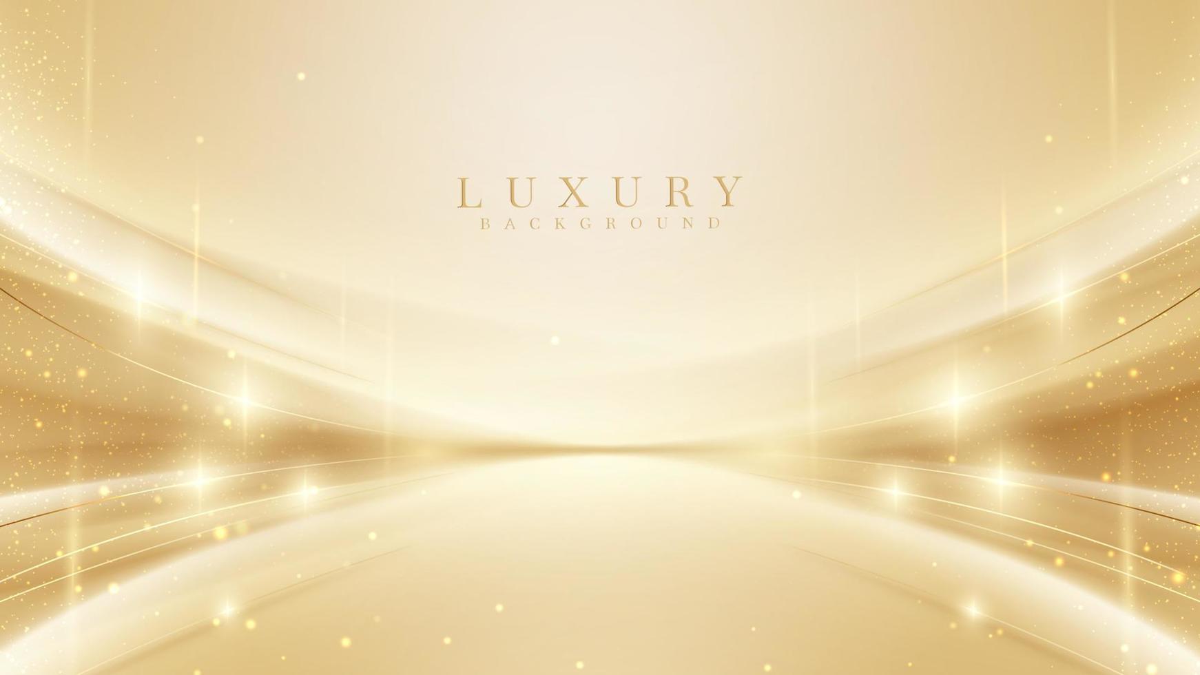 Luxury background with golden light effect decoration and bokeh elements. vector