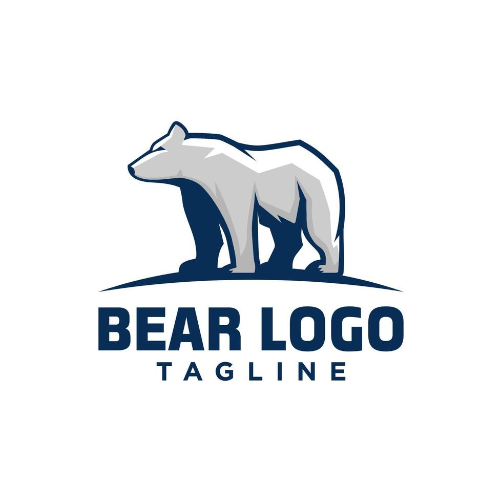 plantilla de vector de logotipo de oso salvaje