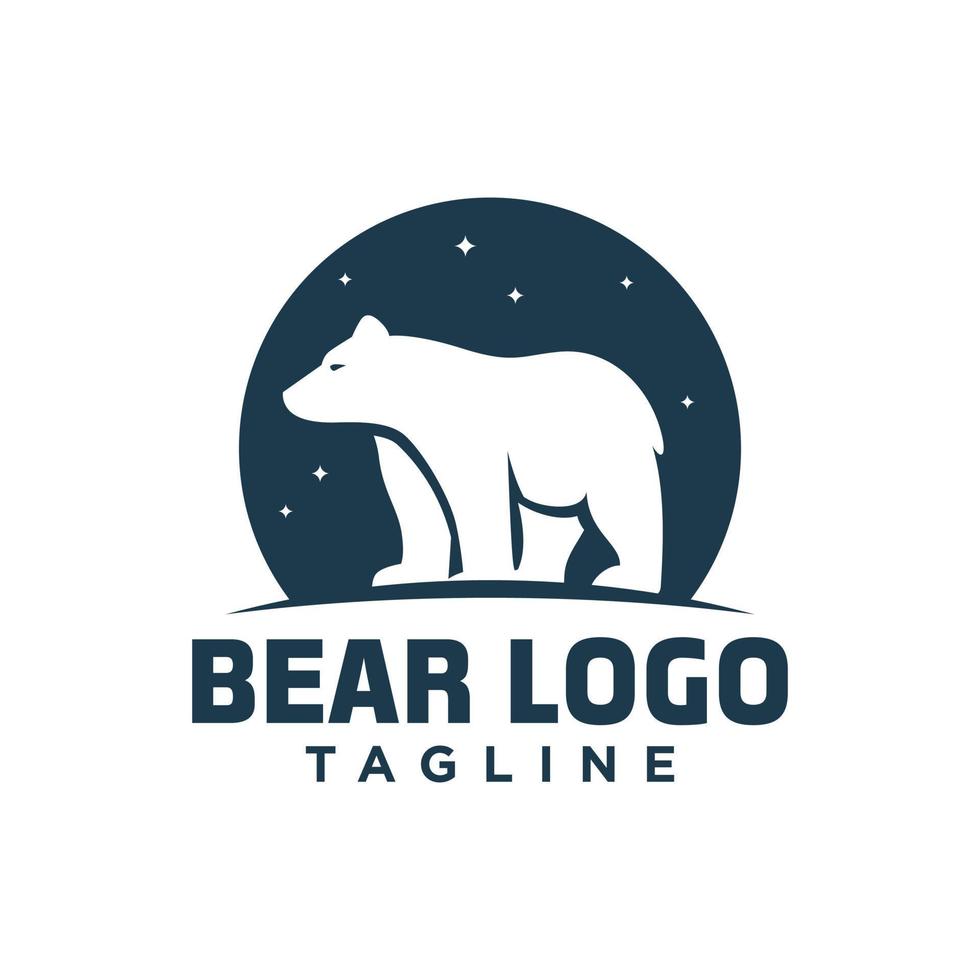 plantilla de vector de logotipo de oso salvaje