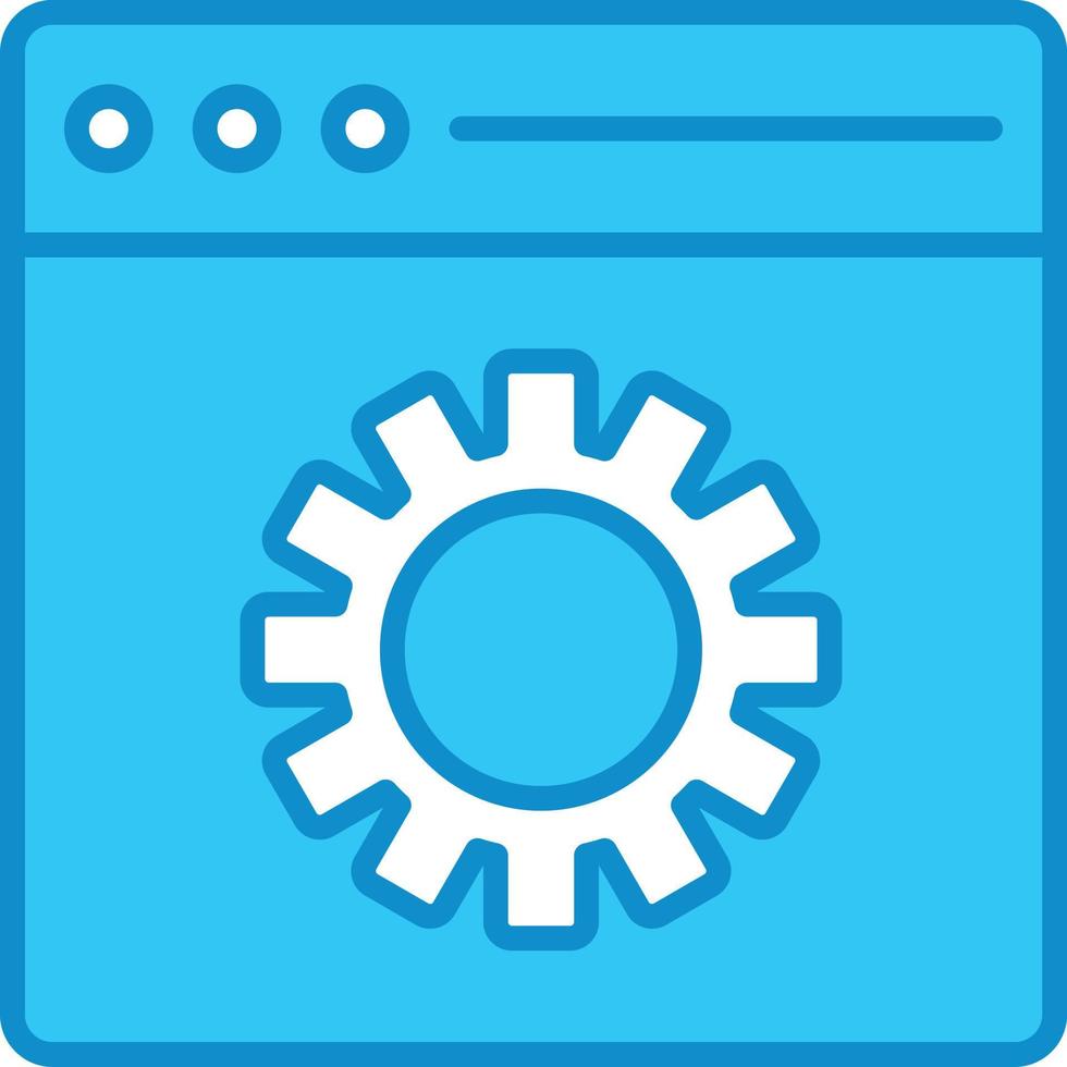 Browser Setting Line Filled Blue vector