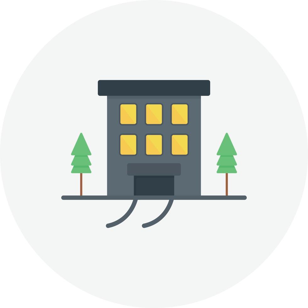 Office Building Flat Circle vector