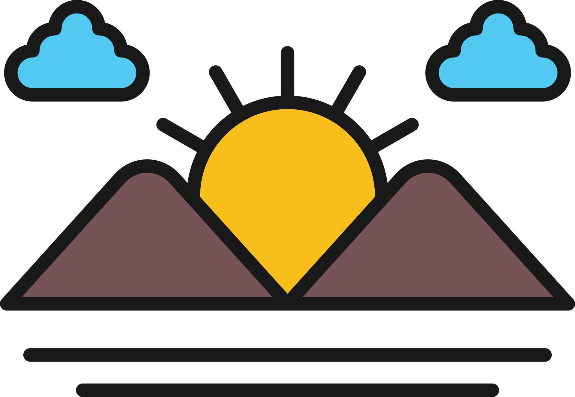 Sunset Line Filled 9772303 Vector Art at Vecteezy