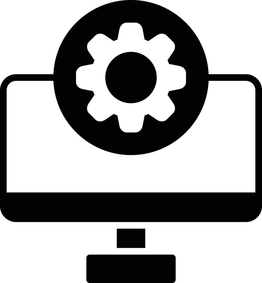 Settings Lcd Glyph Icon vector