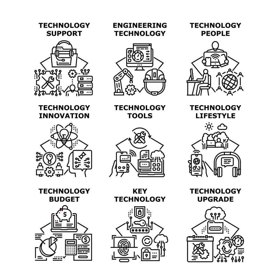 Ilustración de vector de icono de concepto de negocio de tecnología