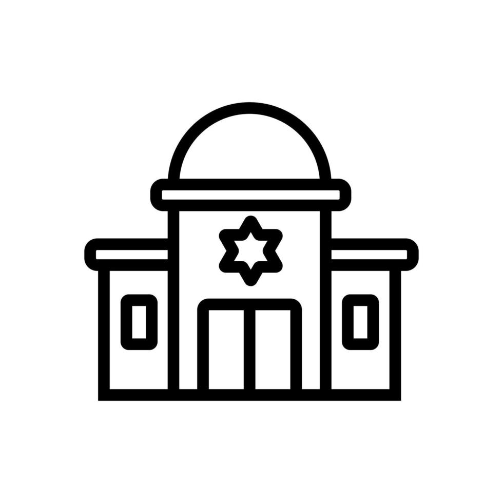 sacred synagogue with towers icon vector outline illustration