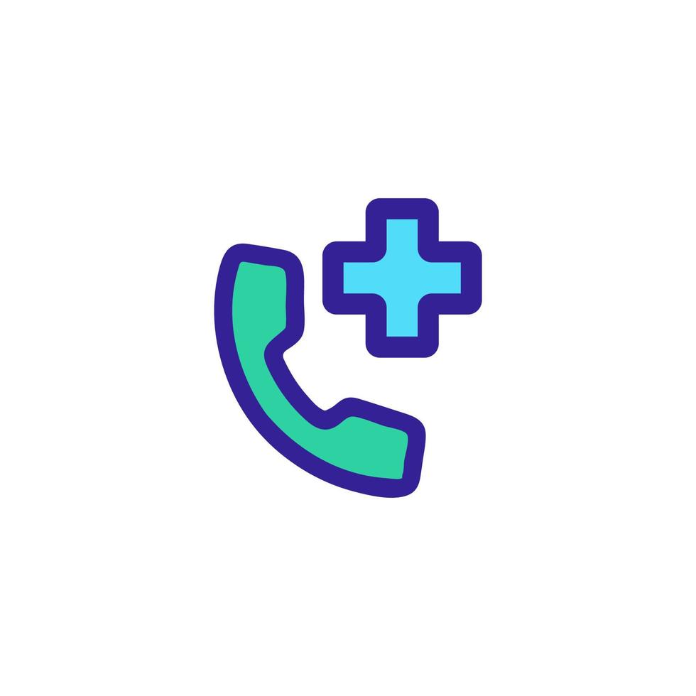 el vector del icono del teléfono del hospital. ilustración de símbolo de contorno aislado