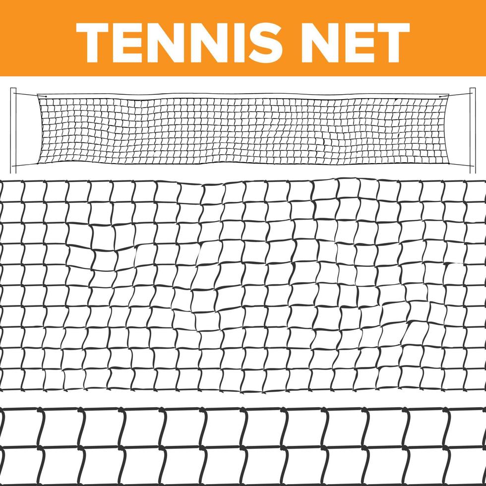 vector de patrón de red de tenis. textura de voleibol. red de corte aislada. sin fisuras horizontales. trampa de cuerda juego de competencia ilustración