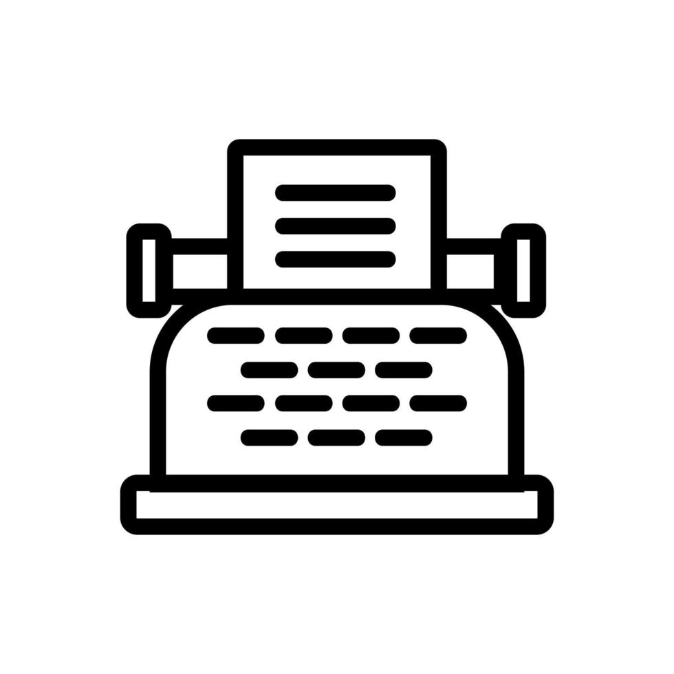 typewriter icon vector. Isolated contour symbol illustration vector