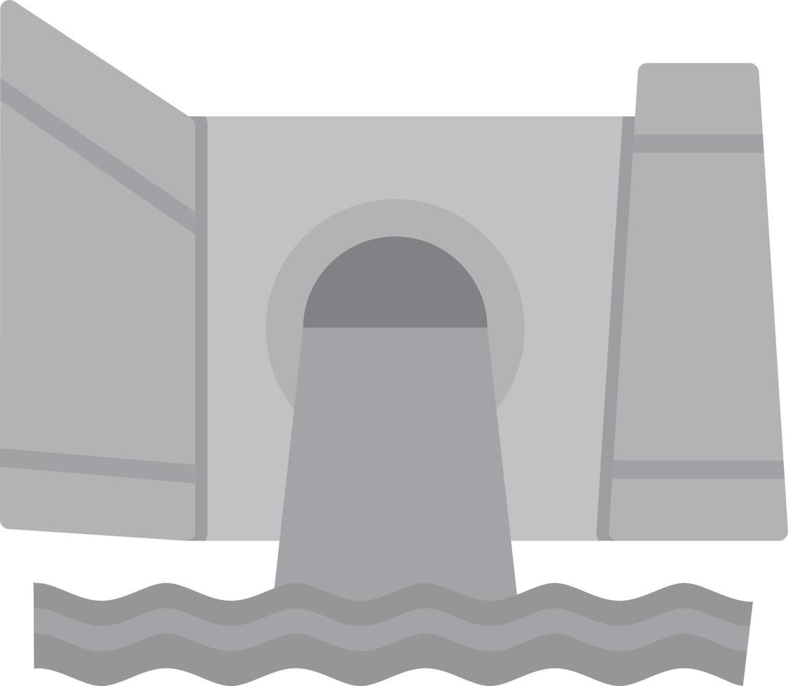 Dam Flat Greyscale vector