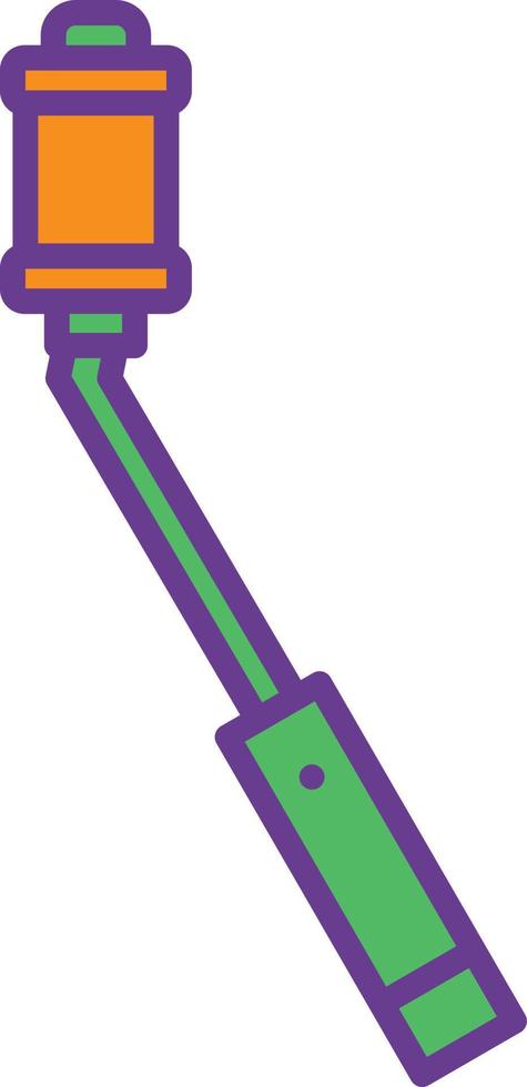 selfie stick línea llena de dos colores vector