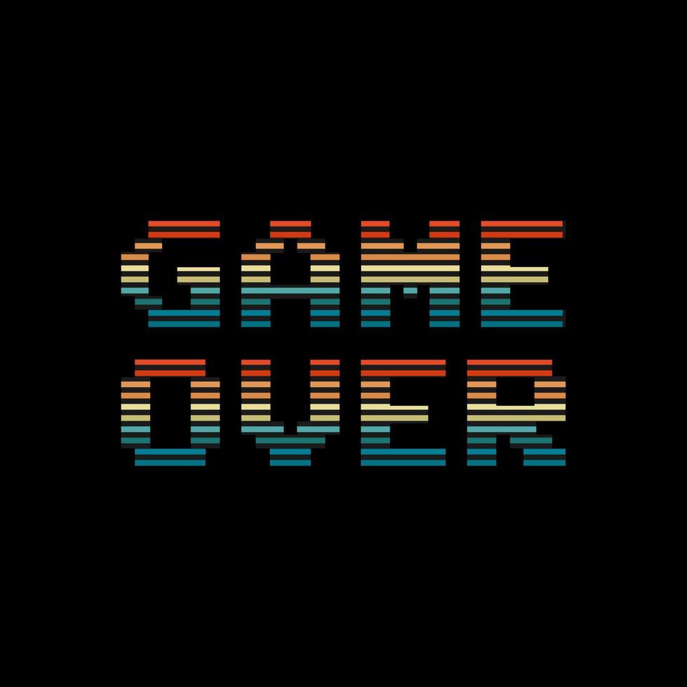 Game over in retro art style vector