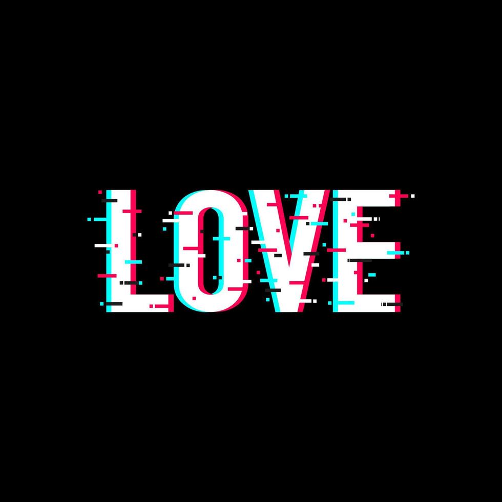 Love in glitch art style vector