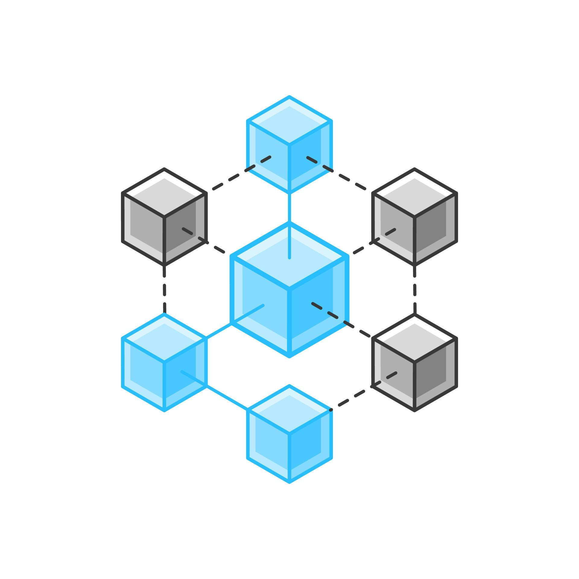 Blockchain technology network structure flowchart 9773025 Vector Art at ...